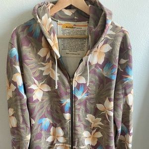 Hawaiian print Aviator Nation zip up hoodie
